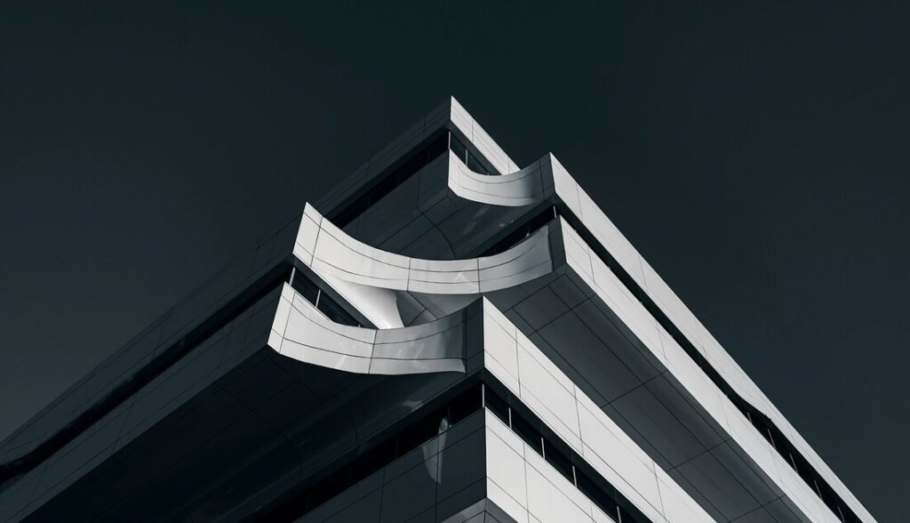 White concrete building during night time