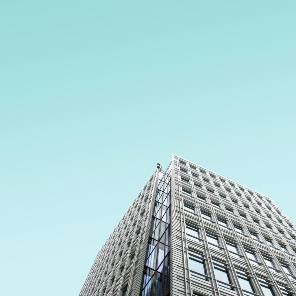 Worm's-eye view of building