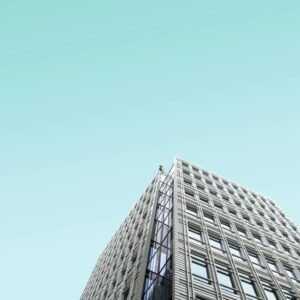 Worm's-eye view of building