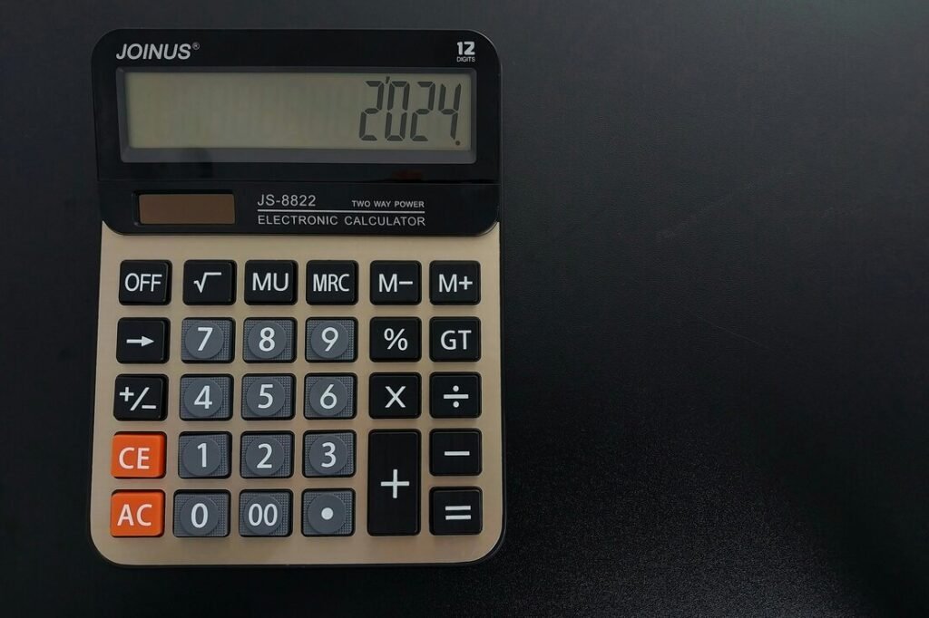 A calculator sitting on top of a table