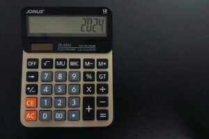 A calculator sitting on top of a table