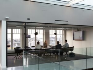 People sitting on chair inside building