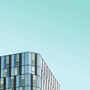 Glass wall building