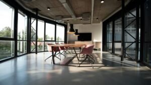 Photo of dining table and chairs inside room