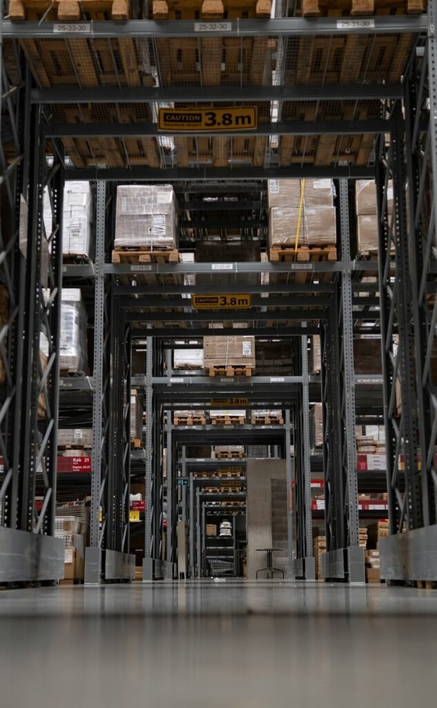 A large warehouse filled with lots of boxes