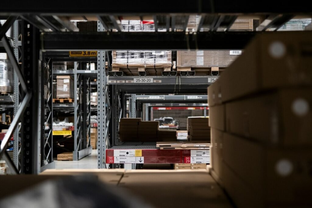 A warehouse filled with lots of boxes and boxes