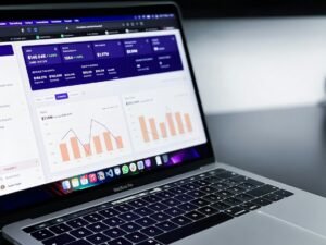 Black and silver laptop computer