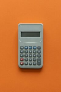 A calculator on a table