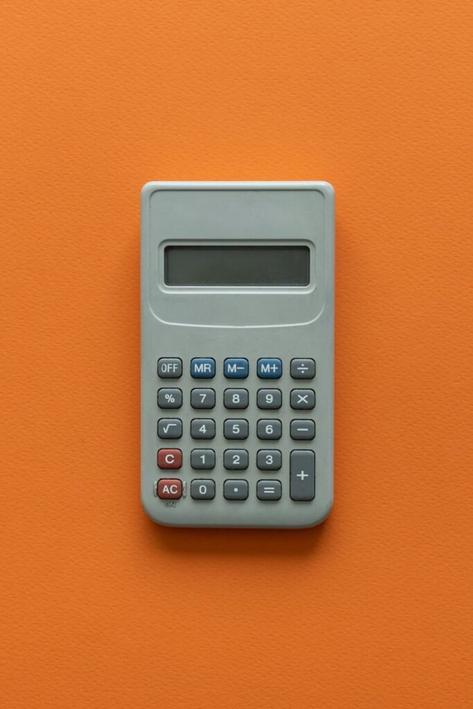 A calculator on a table